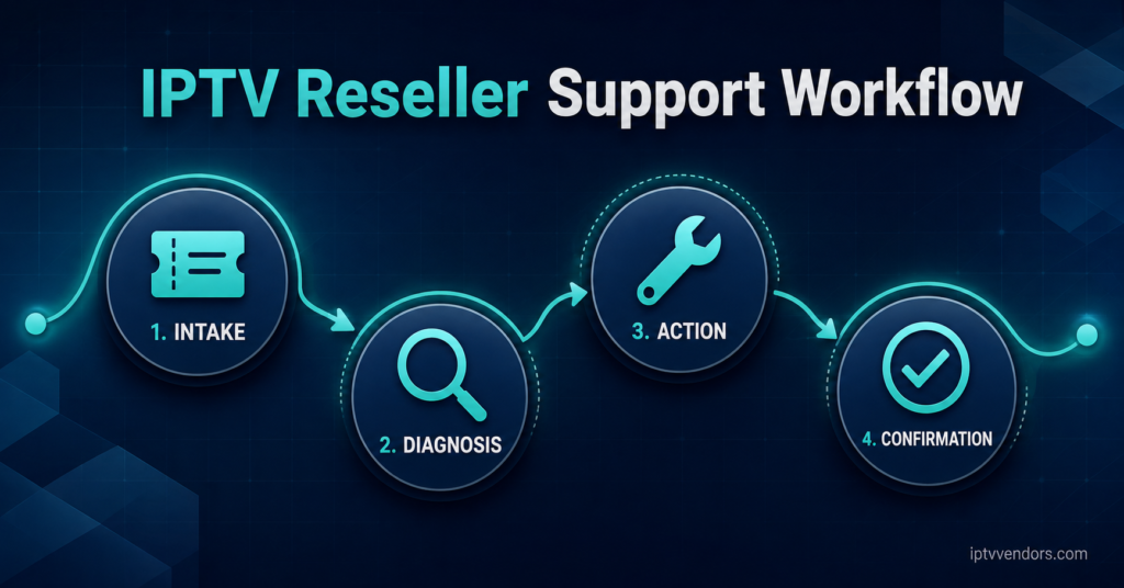 IPTV Reseller Support Workflow Diagram