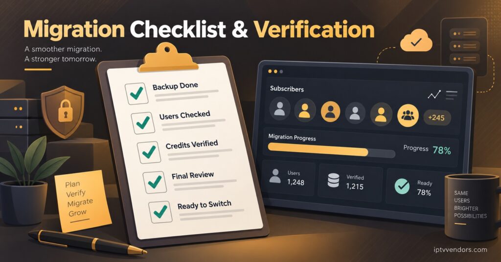 Migration checklist and verification